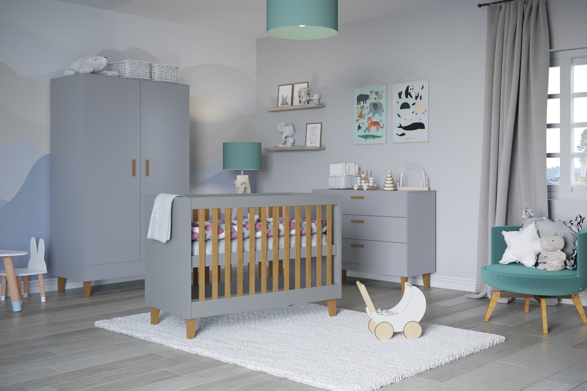 Baby Bed Kubi - Grey