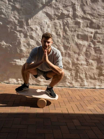 Round Balance Board With Exercise Roll - Centered Logo