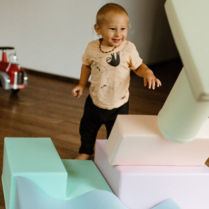 Soft Play 6 Foam Block Set - Light Pastel Explorer