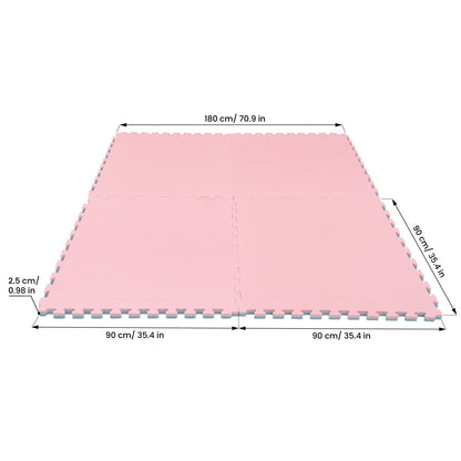 Large Foam Puzzle Mats - Baby Pink / Baby Blue