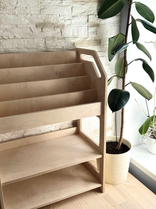 Montessori birch plywood book shelf – photo 2