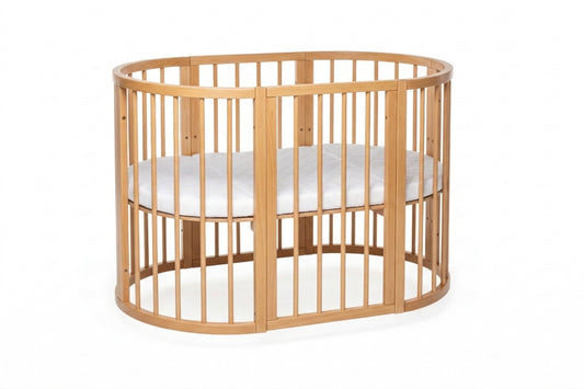 Round OLIN baby crib in beech, natural – photo 2