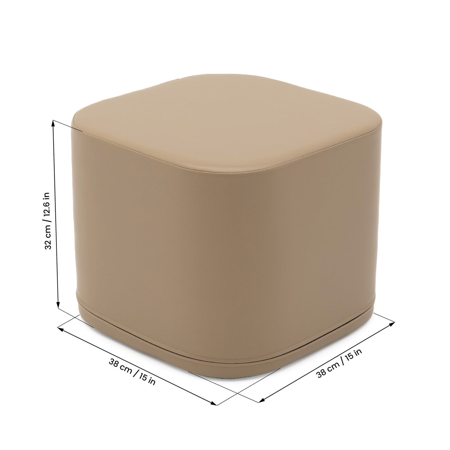 Small Play Pouf Cube - Beige
