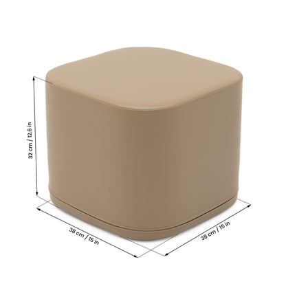 Small Play Pouf Cube - Beige